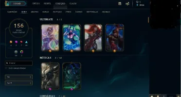 Conta 156 skins, 2 miticas elise vitorisa etc