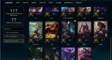Conta ferro 2 com 24 Champs e 12 Skins