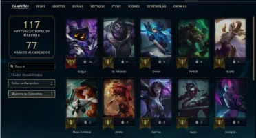 Conta ferro 2 com 24 Champs e 12 Skins