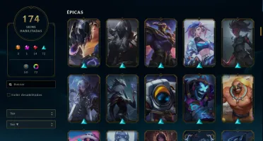Conta League Of Legends Season 2 Diamante 4 174 Skins Full