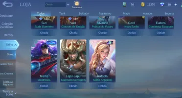 Conta lv 53 SEM BAN, 18 skins, 38 heróis, emblemas 30 ~ 40