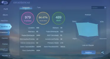 Conta lv 53 SEM BAN, 18 skins, 38 heróis, emblemas 30 ~ 40