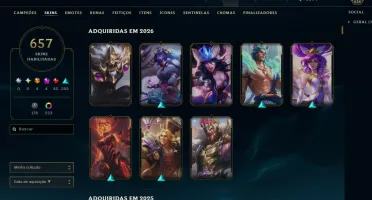 Conta LoL 657 Skins - 223 Chromas+Valorant Vandal Glitchpop