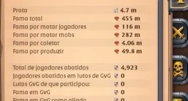 CONTA ALBION 455M DE FAMA TOTAL - 116M DE FAMA PVP