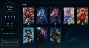 Conta LOL - 443 Skins - Platina 4