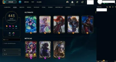 Conta LOL - 443 Skins - Platina 4