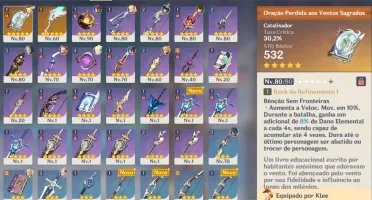 Conta Genshin Impact AR-53 c/ KLEE+MONA+ZHONG+VENTI+JEAN C1