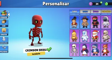 Conta stumble guys 112 skins, várias lendárias