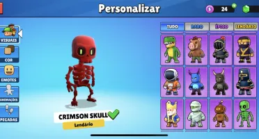 Conta stumble guys 112 skins, várias lendárias
