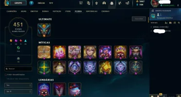 Conta Lvl 858 De 2014, 618 Skins (Miticas E Legado)