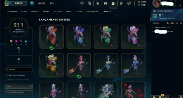 Conta Lvl 858 De 2014, 618 Skins (Miticas E Legado)