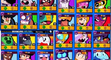CONTA BARATA COM TODOS OS 51 BRAWLERS FULL E VÁRIAS SKINS