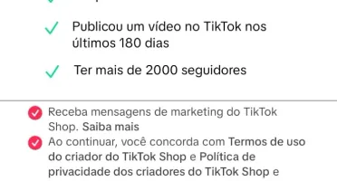 Conta tiktok shop com +2k de seguidores