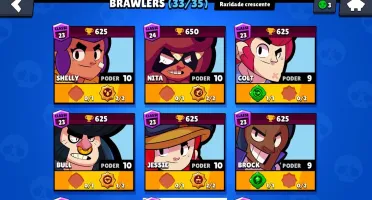 VENDO CONTA BRAWL STARS 19K900 TROFEUS 33/35 PERSONAGENS