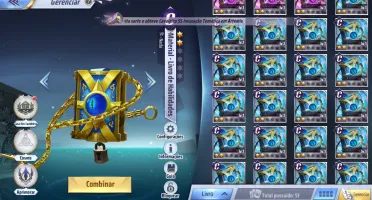 Saint Seiya Vários livros e gemas.