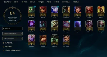 Conta League of Legends, Lvl 34 unranked, 18 campeões