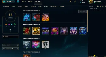 Conta League of Legends, Lvl 34 unranked, 18 campeões
