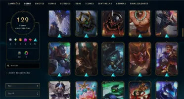 Unranked com TODOS os Champs e 129 Skins +2 Prestigios