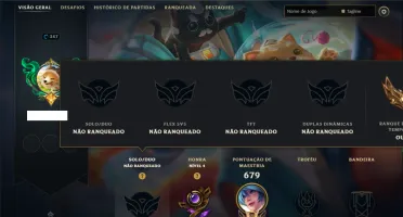 Unranked com TODOS os Champs e 129 Skins +2 Prestigios