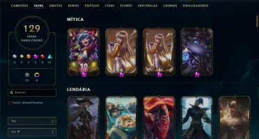Unranked com TODOS os Champs e 129 Skins +2 Prestigios