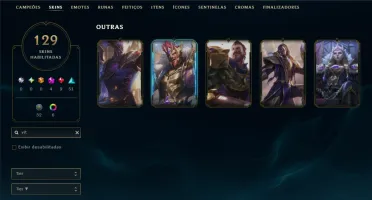 Unranked com TODOS os Champs e 129 Skins +2 Prestigios