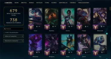 Unranked com TODOS os Champs e 129 Skins +2 Prestigios