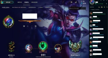 Conta do lol diamante 4 season , nesta está platina.