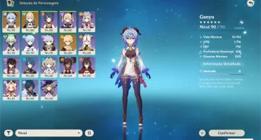 AR 50 - Ganyu, Jean + Lança de Jade P. e Espada Celestial