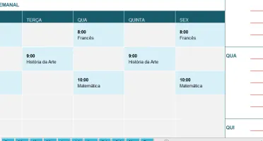 Calendario Do Aluno Com Tarefas Mensais -Editavel