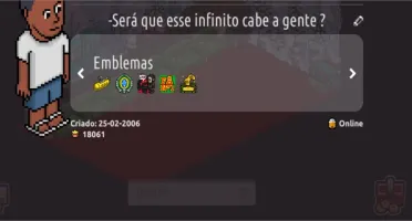 Conta Habbo 2006 com raros e muitos emblemas e moedas
