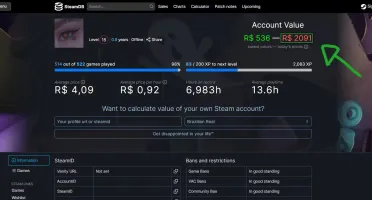 CS:GO PRIME | +1.000 elogios | +500 JOGOS PAGOS