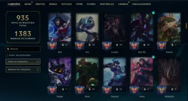 Platina 4 com TODOS os Champs e 366 Skins ( Nivel 660 )