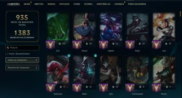Platina 4 com TODOS os Champs e 366 Skins ( Nivel 660 )