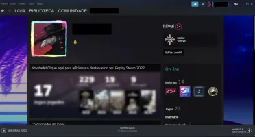 Conta steam Lv 14 com 27 jogos