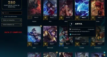 Conta Platina 1 , 118 skins ,falta 27 champs,10 pag de runas
