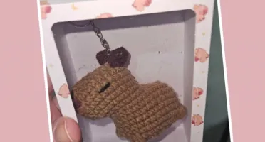 Chaveiro de Capivara, Maçã ou Abelha em Amigurumi