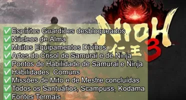 Nioh 3 (PS5) - Espiritos, Núcleos, Habilidades, Itens, ETC!!
