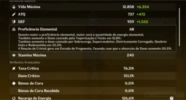 Conta Genshin AR50 - Arataki Itto,Albedo,Hu Tao,Zhongli e +