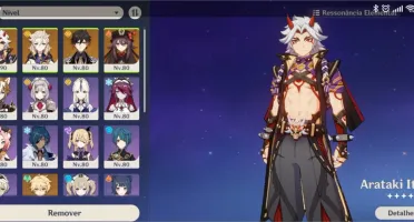 Conta Genshin AR50 - Arataki Itto,Albedo,Hu Tao,Zhongli e +