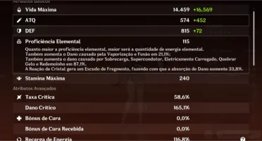 Conta Genshin AR50 - Arataki Itto,Albedo,Hu Tao,Zhongli e +