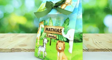 Sacolinha Safari Personalizada em Kraft ou Triplex