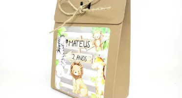 Sacolinha Safari Personalizada em Kraft ou Triplex