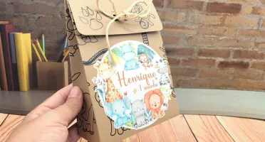 Sacolinha Safari Personalizada em Kraft ou Triplex
