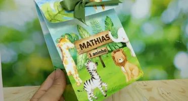 Sacolinha Safari Personalizada em Kraft ou Triplex