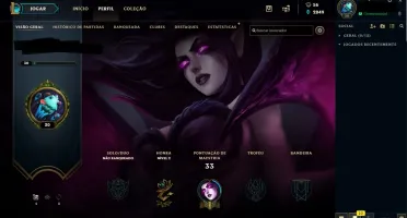 conta lol level 30 unranked