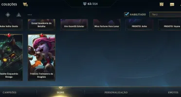 WILD RIFT 63 SKINS {8 LENDÁRIAS}; PASSE ON; DADOS DE CRIAÇÃO