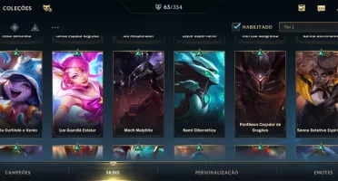 WILD RIFT 63 SKINS {8 LENDÁRIAS}; PASSE ON; DADOS DE CRIAÇÃO