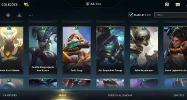 WILD RIFT 63 SKINS {8 LENDÁRIAS}; PASSE ON; DADOS DE CRIAÇÃO