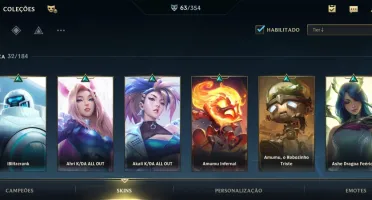 WILD RIFT 63 SKINS {8 LENDÁRIAS}; PASSE ON; DADOS DE CRIAÇÃO