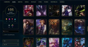 Conta bronze 2 com TODOS os champs e 105 skins